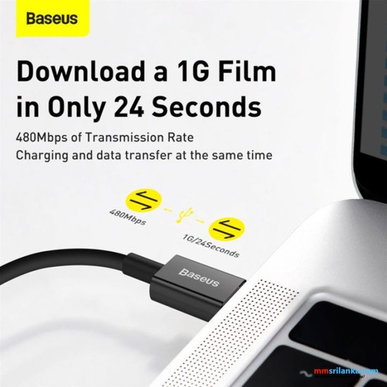 Baseus Superior Series 1M Fast Charging Data Cable Type-C to Lightning PD 20W Black (6M)